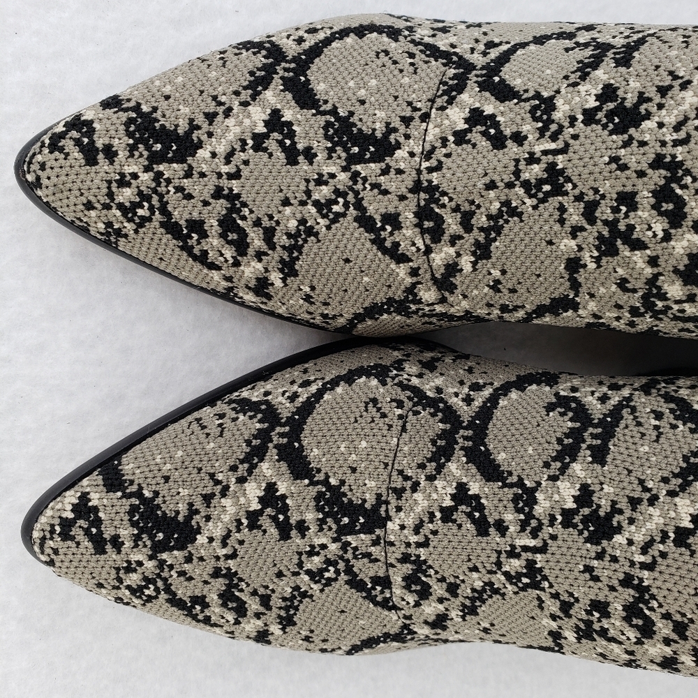 Steven N.Y. Nikia Multi Color Snake Print Fabric Notch Out Heel Boot Sz 8 & 8.5 - Picture 8 of 15